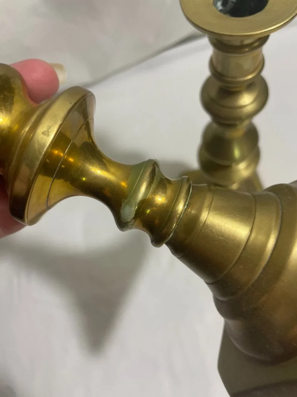 Pair of Vintage Solid Brass Candlestick Holders 9.5